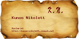 Kunos Nikolett névjegykártya